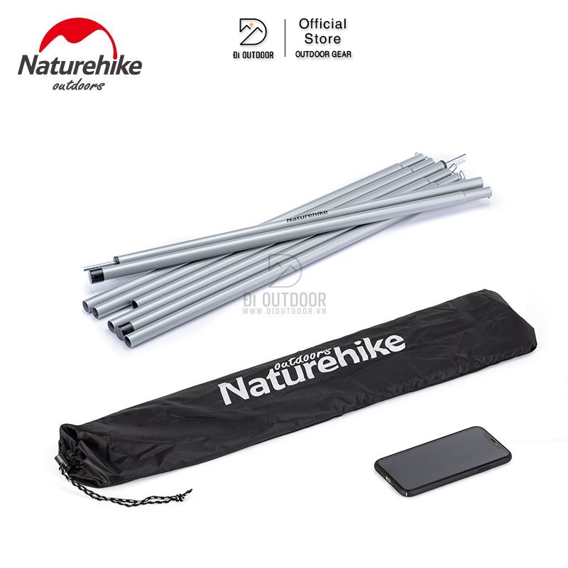 Bộ Khung Dựng Bạt Naturehike, Bộ khung bạt lắp ghé dựng Tarp dã ngoại rút gọn,Chống Gỉ,Lắp ghép, 2cây*2Mét - ĐI OUTDOOR