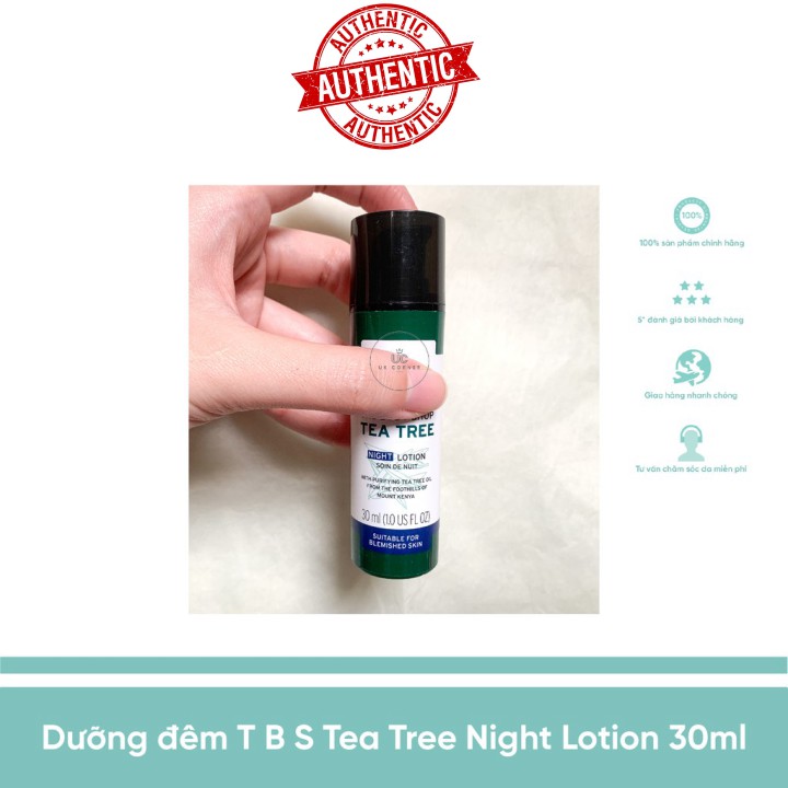 [Mã giảm giá mỹ phẩm chính hãng] Dưỡng đêm The Body Shop Tea Tree Night Lotion 30mL