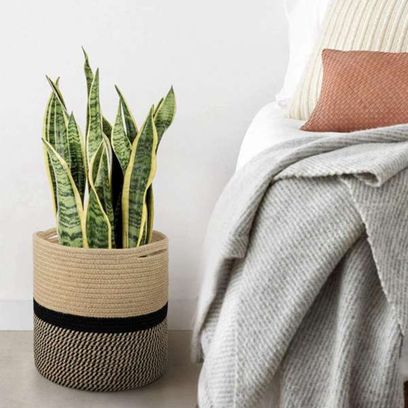 Giỏ Đựng Đồ Dùng Bằng Cotton Đan Dây Thừng Độc Đáo Tiện Dụng