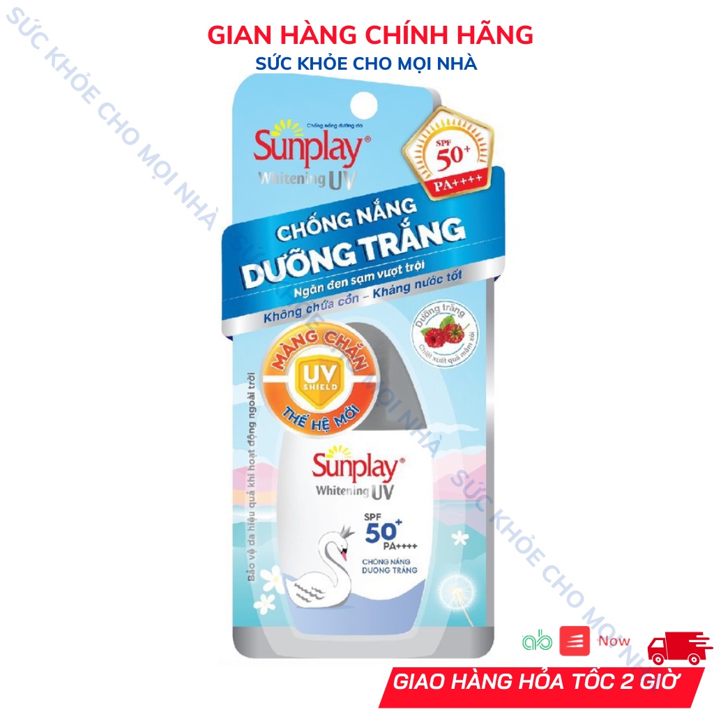 Sữa chống nắng dưỡng da trắng đẹp Sunplay whitening uv spf 50+ PA .kem chống nắng tuýp 30g .suckhoechomoinha