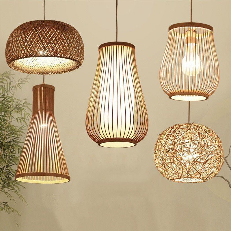 Đèn tre đèn mây tre đèn thả mây tre mã 0023