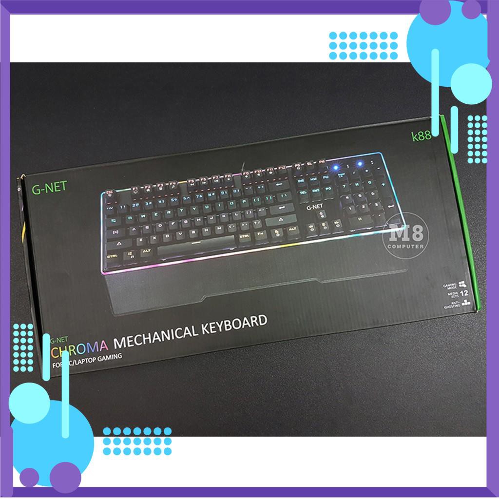 Bàn phím cơ G-Net K88 - Led RGB - Switch quang học - Màu đen - BH 12 tháng