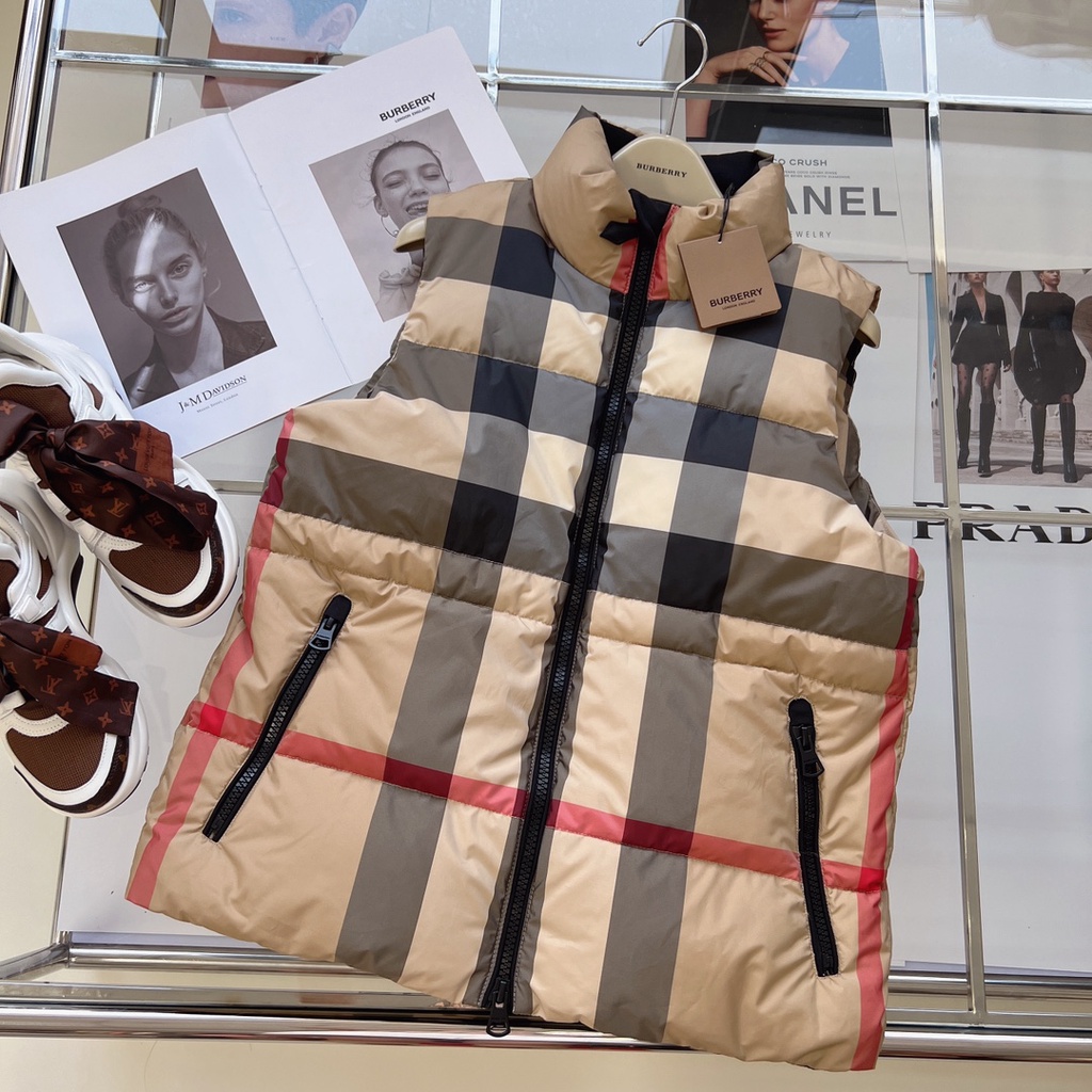 Áo phao tank top thời trang cao cấp Burberry BBR cho nam nữ phong cách năng động