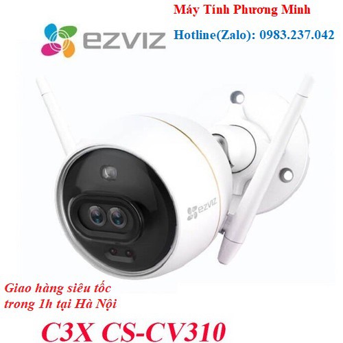 Camera Wi-Fi Ngoài Trời EZVIZ C3X Dark-Fighter Tích Hợp AL Còi &amp; Đèn 2MP - Sản phẩm cao cấp của Hikvision