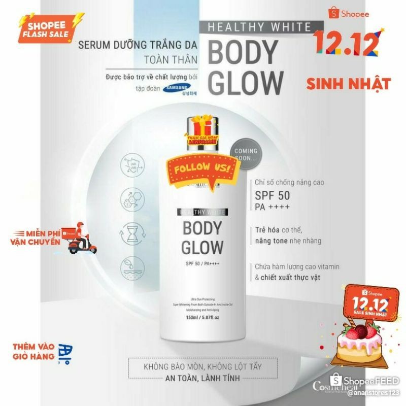 SERUM LÀM TRẮNG DA TOÀN THÂN COSMEHEAL HEALTHY WHITE BODY GLOW ❤️FREESHIP❤️