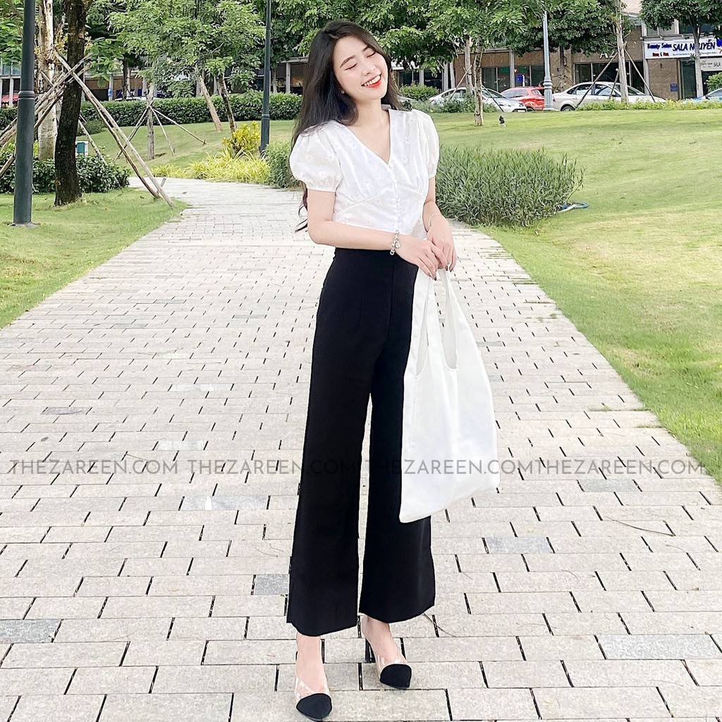 QUẦN TÂY ỐNG RỘNG CHỈ ĐEN ZAREEN TRS07