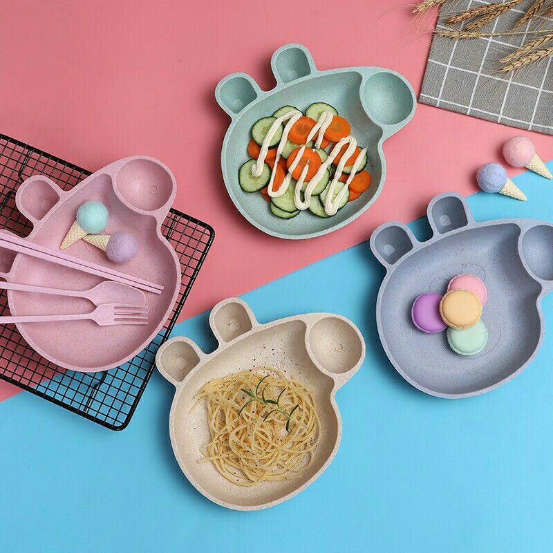 BỘ BÁT ĂN DẶM LÚA MẠCH CHO BÉ(PEPPA PIG) KÈM ĐŨA,THÌA,DĨA