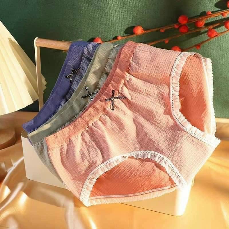 Quần lót nữ cotton xước sợi kháng khuẩn siêu co dãn chun nơ
