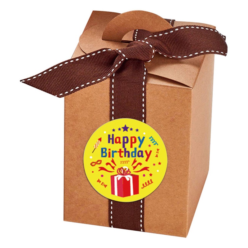 Bộ 500 Nhãn Dán In Chữ Happy Birthday 8 Kiểu Độc Đáo Trang Trí Gói Quà DIY