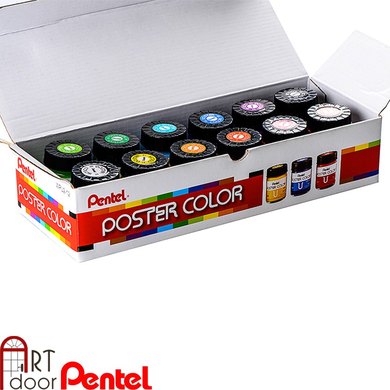 [ARTDOOR] Bộ màu vẽ Poster PENTEL Postercolor dạng Hũ (hộp giấy)