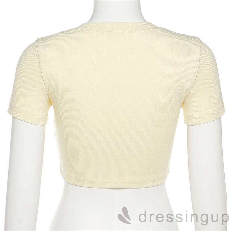 Áo Thun Tay Ngắn Cổ Tròn In Họa Tiết Trừu Tượng Dành Cho Nữ