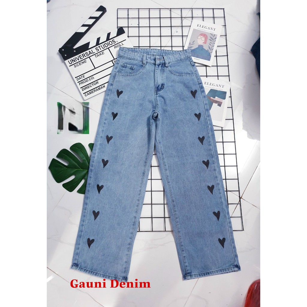 Quần jeans ống rộng nữ  🚀FREESHIP🚀 Quần bò ống rống cạp cao lưng cao