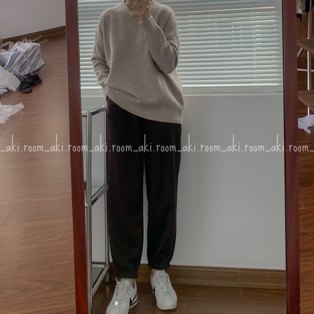 Quần jogger nỉ tăm cạp chun có dây rút thắt eo 919