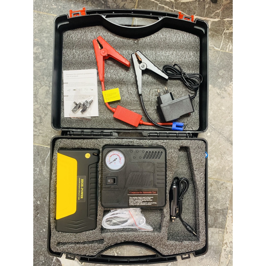 Bộ Kích Bình Ô Tô Đa Năng Kiêm Sạc Dự Phòng Kèm Bơm Lốp Xe, Bộ Kích Bình Ô Tô Cao Cấp 3 Trong 1