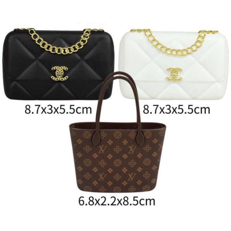 Set que cắm trang trí bánh kem, bánh sinh nhật mô hình túi xách LV Chanel