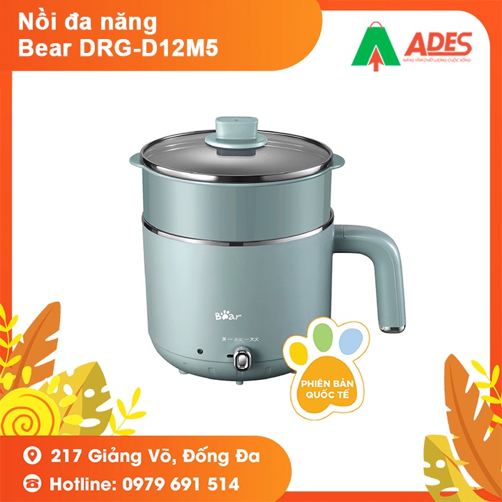 Nồi đa năng Bear DRG-D12M5 - Bảo Hành Chính Hãng 18 Tháng - Nấu Canh, Hầm, Xào, Nấu Lẩu, Hấp - NEW 2021