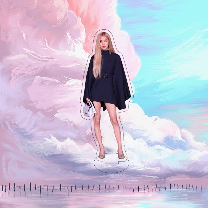 Mô hình trang trí Acrylic in hình nhóm nhạc idol Kpop blackpink kích thước lớn 15cm - BF4