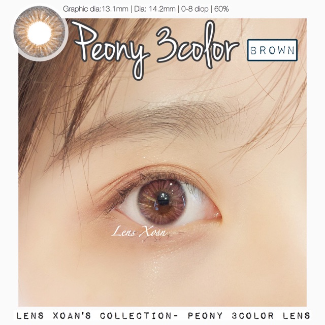 KÍNH ÁP TRÒNG PEONY BROWN CỦA OLENS: NÂU HỔ PHÁCH TỰ NHIÊN | LENS XOẮN ( GIÁ 1 CHIẾC)