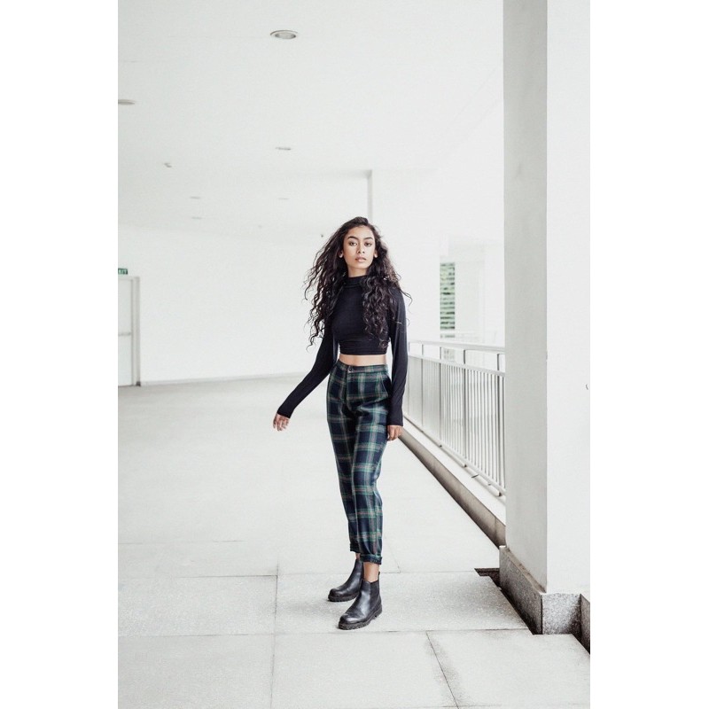 Quần thun kẻ Aspirin Cara pants