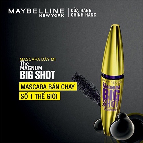 Mascara Dày Mi Cực Đại Maybelline New York The Magnum Big Shot Waterproof Chuốt Mi Không Lem Không Trôi 10ml Mĩ Phẩm Gía