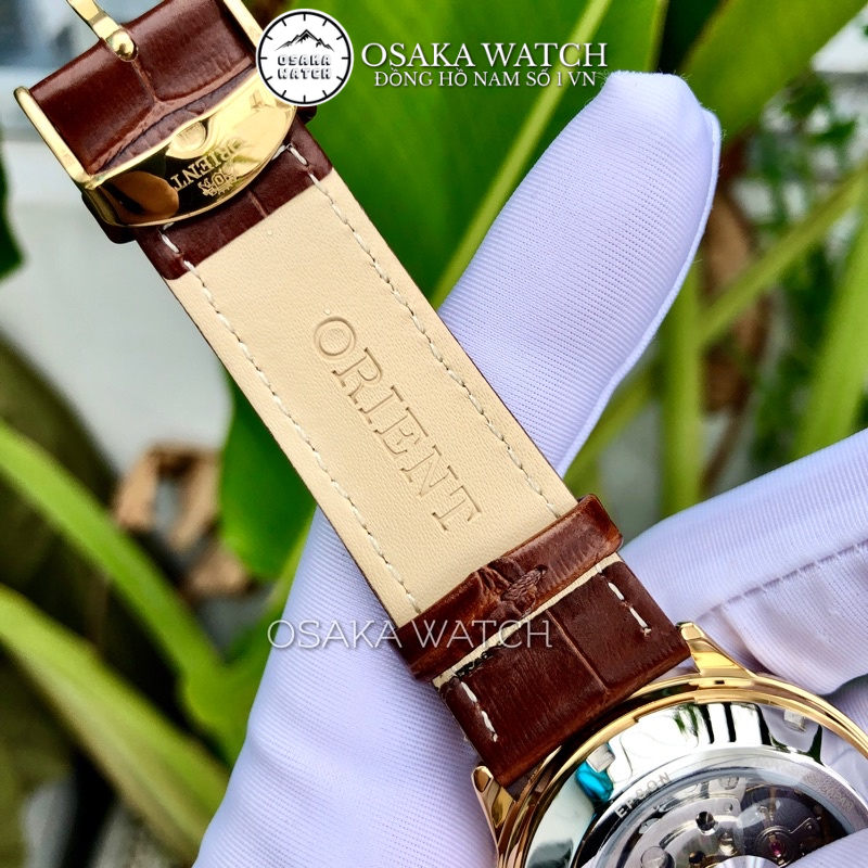 Đồng Hồ Nam Cơ Automatic Orient Cabalero Dây Da Số La Mã Hàng Cao Cấp Mới - Trắng Vàng
