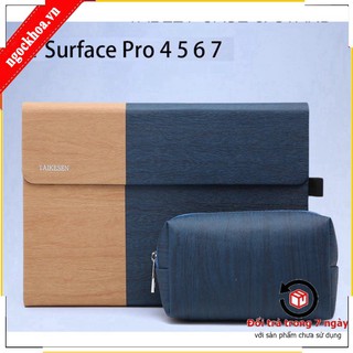 T-  Combo Bao Da Vân Gỗ Cao Cấp Cho Surface Pro 4,5,6 và Surface Pro 7 Dùng Chung - Thương Hiệu Taikesen
