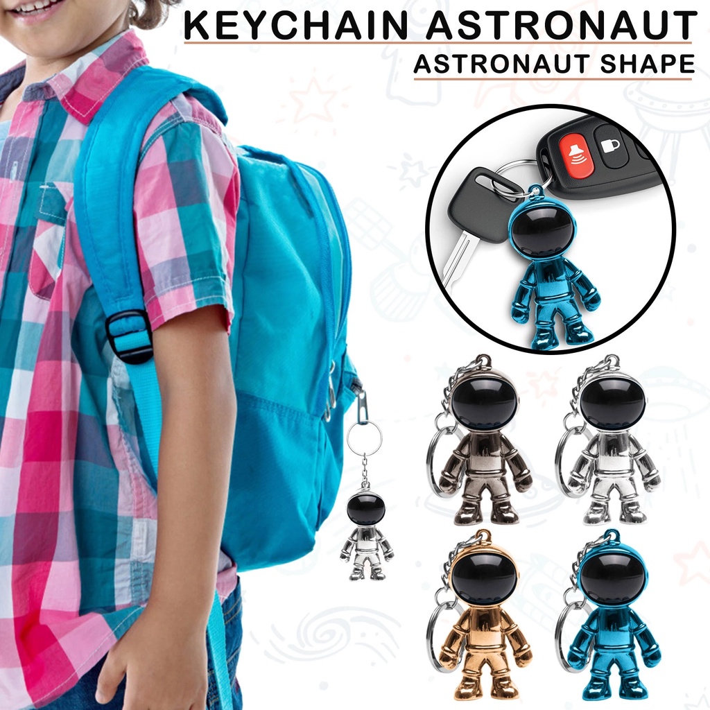 Móc khóa hợp kim hình phi hành gia vũ trụ 3D đáng yêu