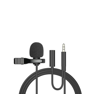 Micro thu âm kẹp áo thu âm kèm jack chia Audio dùng cho điện thoại, máy tính bảng, laptop đời mới có 1 cổng âm thanh