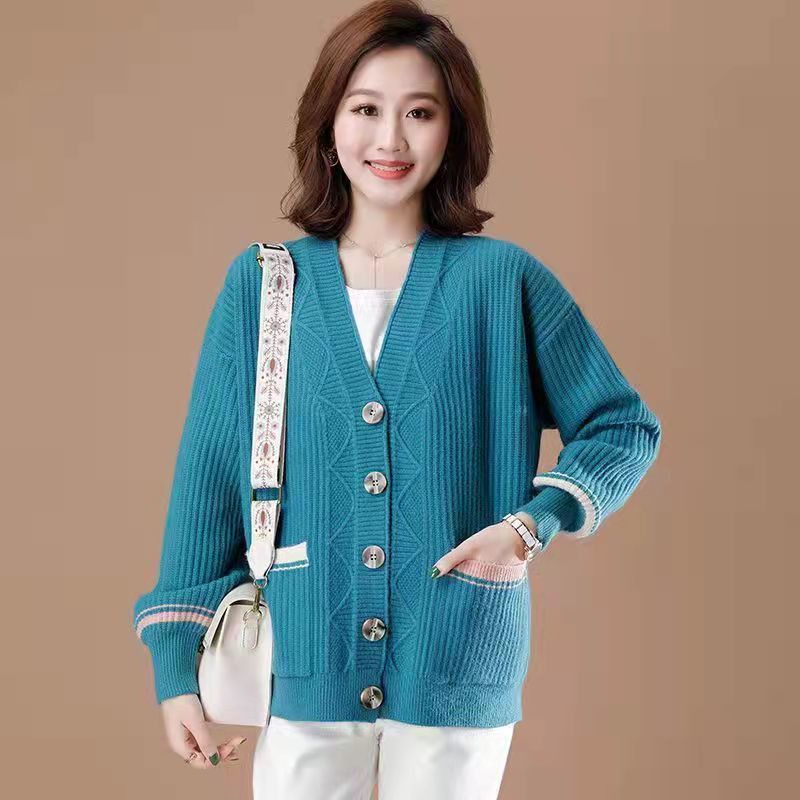 Áo khoác len nữ dáng ngắn, áo len cardigan cổ V phong cách Hàn Quốc