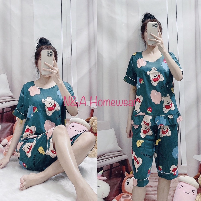 🥳🎉BỘ LỬNG PIJAMA TOLE LANH TAY NGẮN CỔ TRÒN MỚI VỀ ĐỦ MÀU ĐỦ HỌA TIẾT BÒ SỮA BI BÔNG HOẠT HÌNH SIÊU XINH 🥳🎉