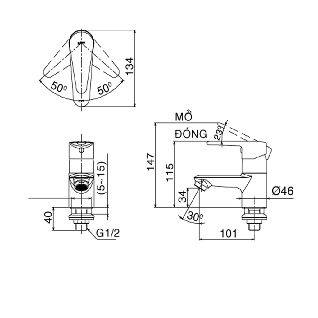 Vòi nước chậu rửa mặt lavabo INAX LFV-21S