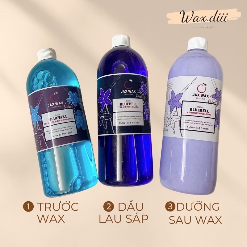 [100ml] 3 LỌ DƯỠNG CHUYÊN DỤNG WAXING NƯỚC LÀM SẠCH + OIL LAU DA + LOTION CHUYÊN DỤNG
