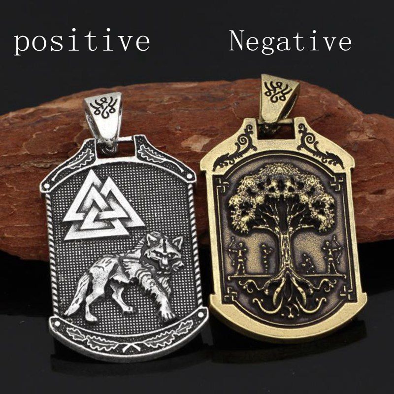 Dây chuyền mặt hình con sói/ cái cây phong cách viking cổ điển thời trang