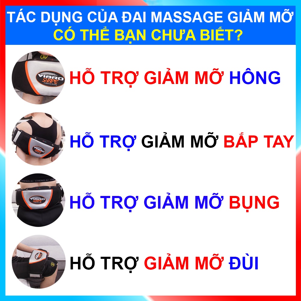 Đai massage giảm mỡ bụng rung nóng METAMO, Máy mát xa đánh tan mỡ toàn thân săn chắc cơ chính hãng