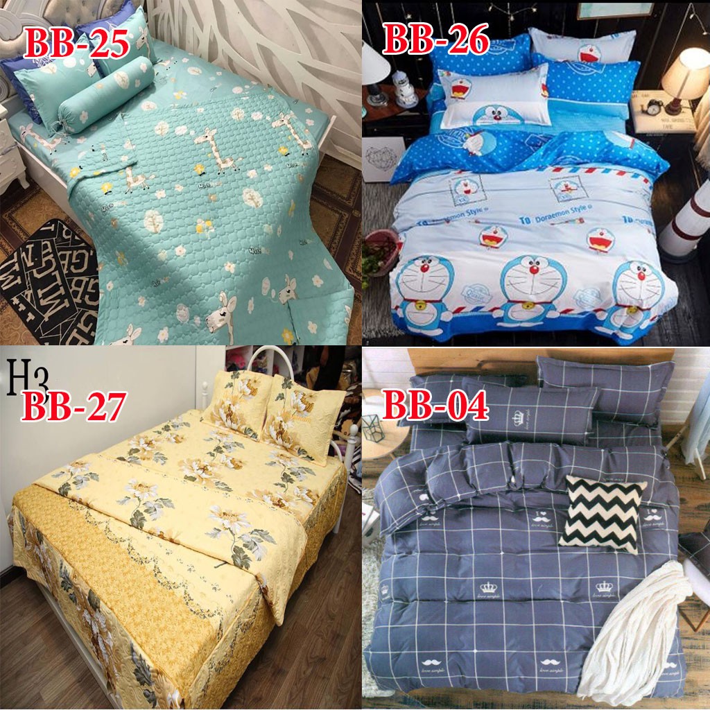 combo bộ ga gối sét 5 món đủ kích thước 1m2/1m4/1m6/1m8/2m2 nhiều mẫu lựa chọn | BigBuy360 - bigbuy360.vn