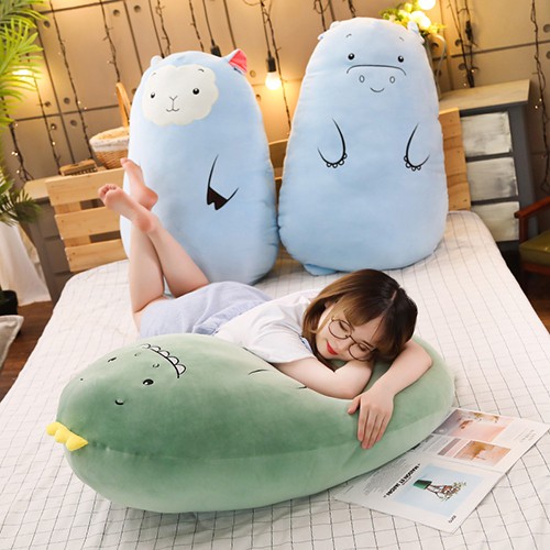 Gấu Bông Gối Ôm Ovan Khủng Long Nhỏ Cute Hình Thú Dễ Thương Size 50