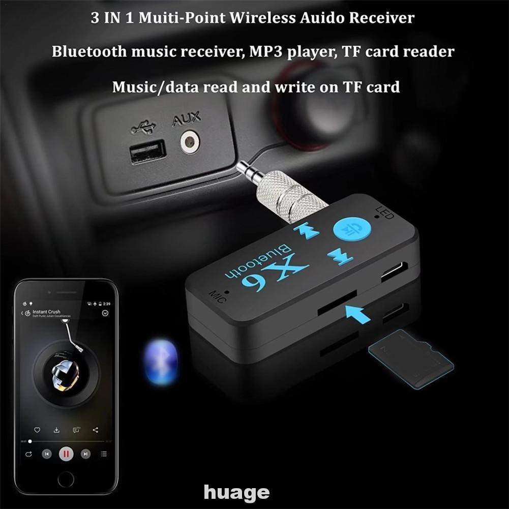 Đầu Đọc Thẻ Nhớ Tf / Micro X6 Bluetooth 4.1 3 Trong 1