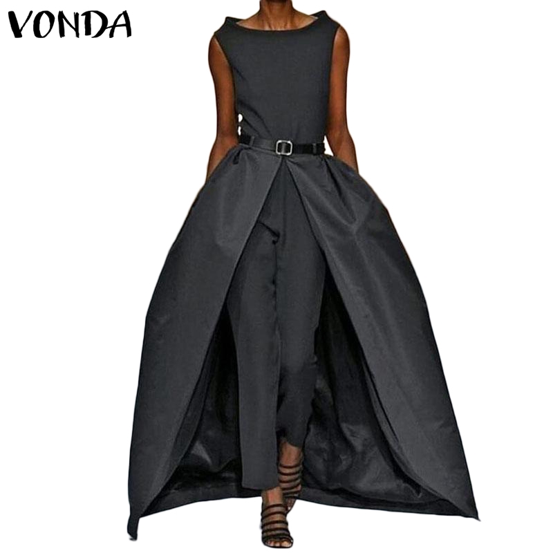 Jumpsuit VONDA dáng dài sát nách thiết kế xẻ tà sang trọng cho nữ