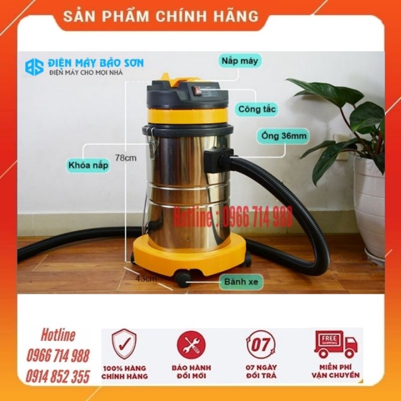 Máy Hút Bụi Gia Đình Công Nghiệp Camry Dung Tích 35L Công Suất 1500w Dọn Nội Thất Ô Tô Nhà Xưởng