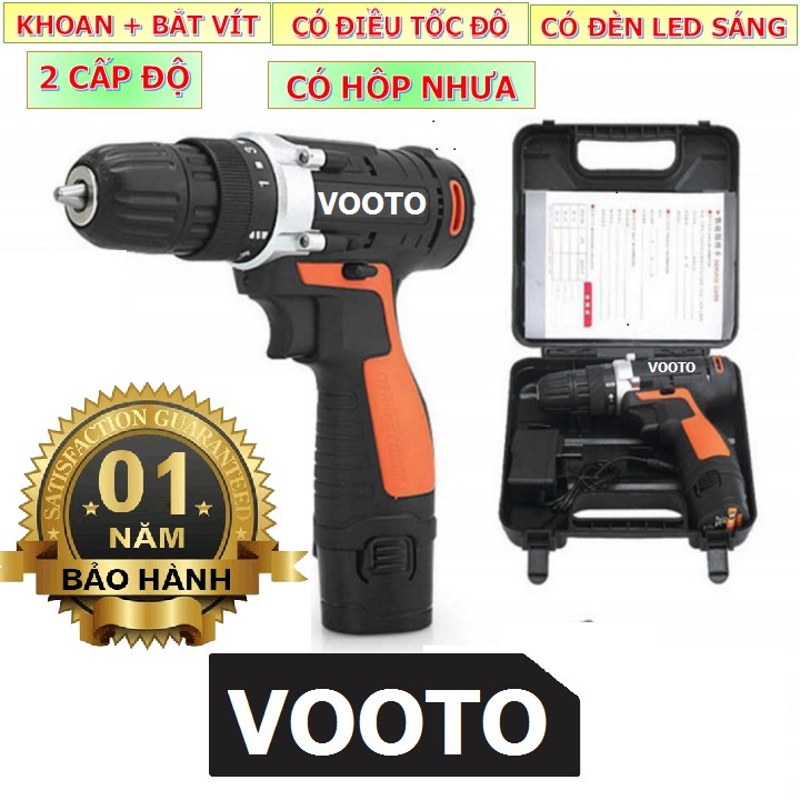 MÁY KHOAN PIN NỘI ĐỊA NHẬT VOOTO 12V - 1 PIN - BẢO HÀNH 1 NĂM