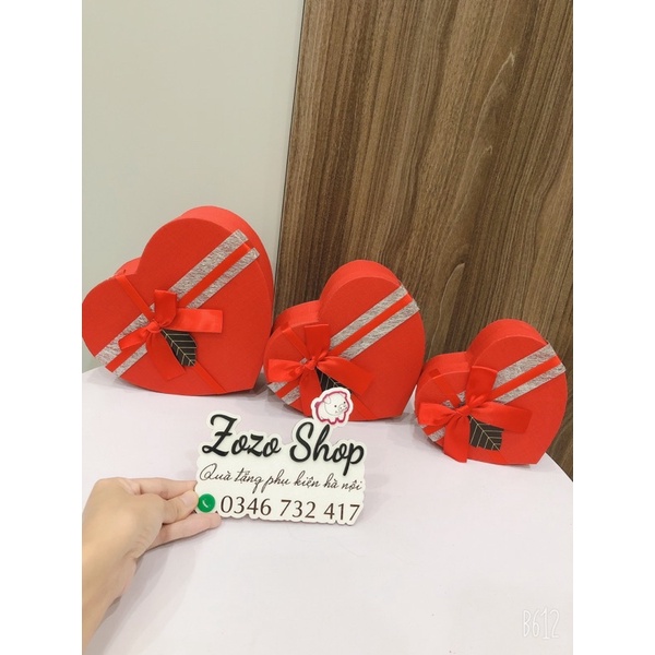 Hộp trái tim  nhật vuông đủ size đủ màu
