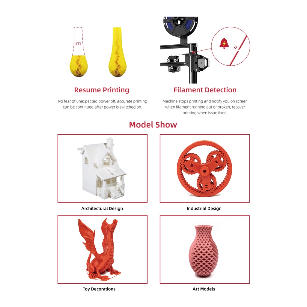 Voxelab Aquila 3D Printer/ Máy in 3D Aquila khổ in 220x220x250 mm