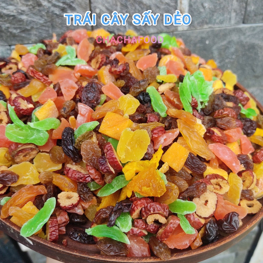 500Gr Trái Cây Sấy Dẻo Mix 10 Vị, Hoa Quả sấy Dẻo Tự Nhiên
