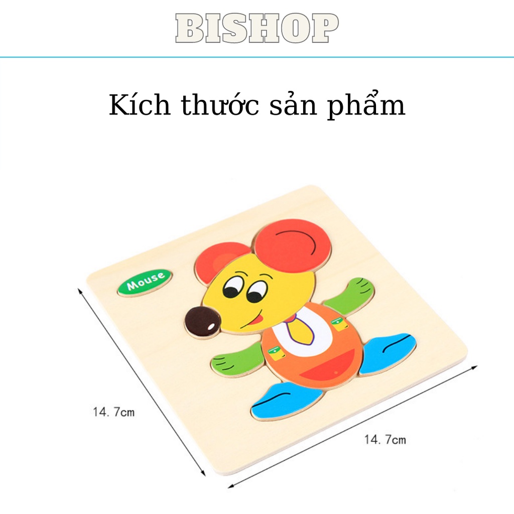 Tranh xếp hình 3d bằng gỗ Cho Bé - Đồ Chơi Xếp Hình Lắp Ráp Gỗ 3D Nhiều Hình Ngộ Nghĩ Kèm Tiếng Anh Giúp bé Học Hỏi