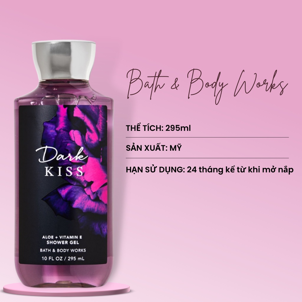 Sữa tắm Bath & Body Works Dark Kis Shower Gel Giúp Da Thơm Ngát Chai 295 ml