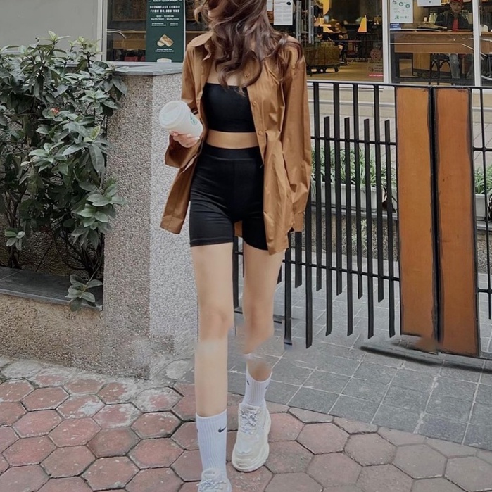 Quần legging lửng đùi nữ THE MEI 1992 cao cấp - Quần legging nữ đùi bó sát mông sexy chất liệu cotton mặc siêu mát