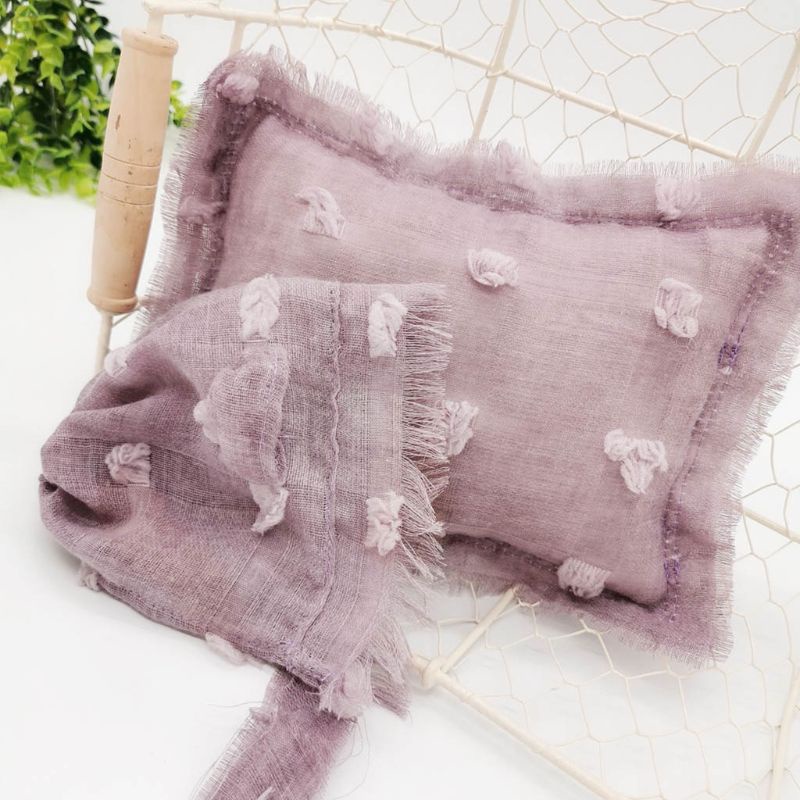 Mũ Cotton Lanh Nhuộm Màu Đáng Yêu Làm Phụ Kiện Chụp Ảnh Cho Bé Sơ Sinh
