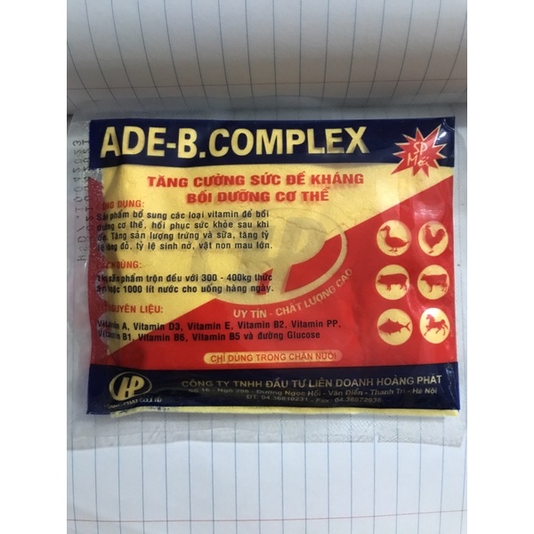 Thuốc uống bổ sung vitamin cho chó mèo lợn gà ADE-Bcomplex gói 100g