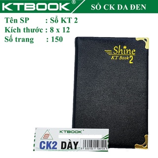Gói 2 cuốn Sổ ghi chép Bìa Da Đen KTBOOK cao cấp KT 2 dày dòng kẻ ngang khổ 8 x 12 cm - 140 trang