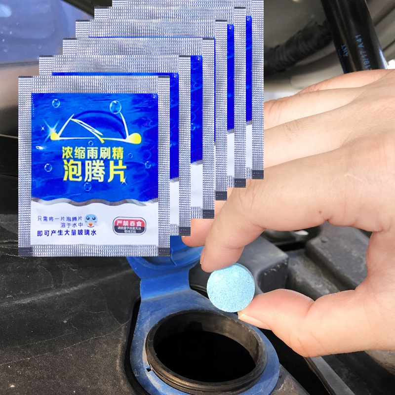 Viên sủi rửa kính xe ô tô giúp kính sáng hơn, chống bám bụi và trầy xước kính xe tăng khả năng quan sát.